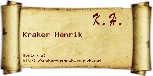 Kraker Henrik névjegykártya